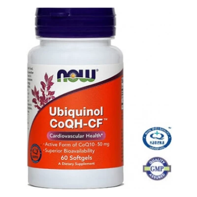 NOW Ubiquinol 50 mg, 60 mehkih kapsul