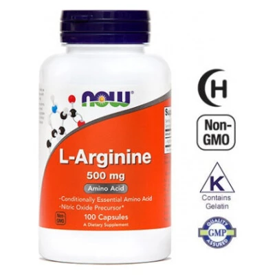 NOW L-Arginin 500 mg, 100 kapsul
