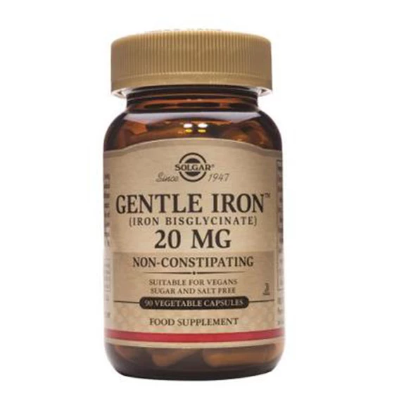 Solgar Gentle Iron železo 20 mg, 90 kapsul