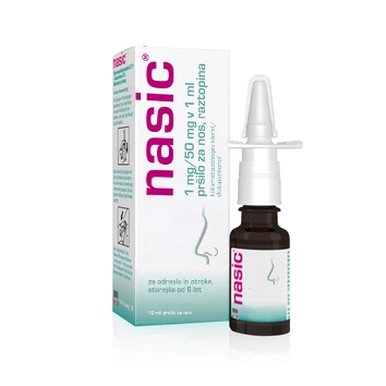 Nasic 1 mg/50 mg v 1 ml pršilo za nos, 10 ml