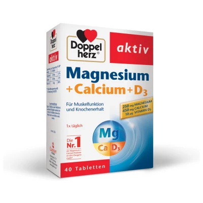 Doppelherz Aktiv Magnezij + Kalcij + D3, 40 tablet