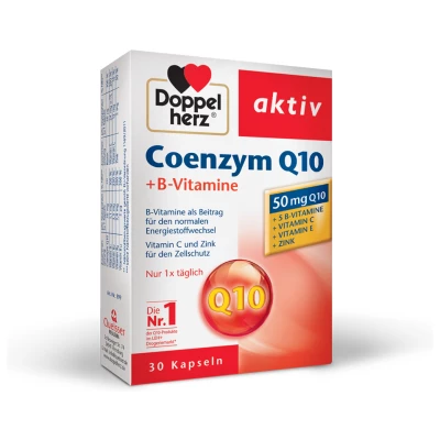 Doppelherz Aktiv Koencim Q10 + B-vitamini, 30 kapsul