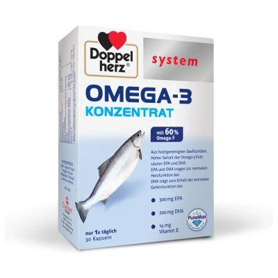  Doppelherz System Omega-3 KONCENTRAT s 60 % Omega-3, 30 kapsul