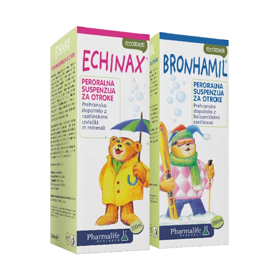 Fitobimbi Super dvojček: Echinax in Bronhamil peroralni suspenziji, 2 x 200 ml