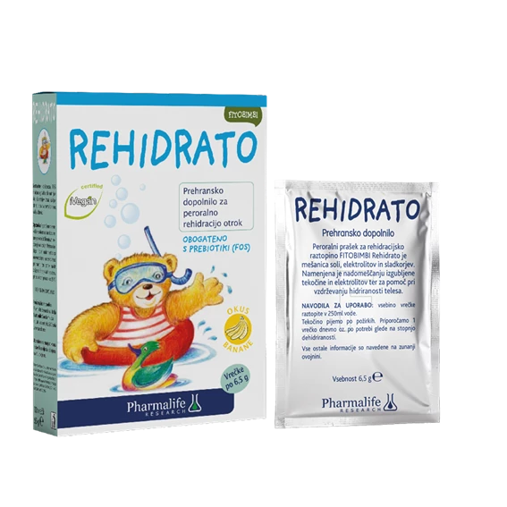  Fitobimbi Rehidrato prašek (okus banana), 10 vrečk po 6,5 g