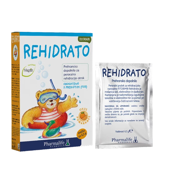  Fitobimbi Rehidrato prašek (okus pomaranča), 10 vrečk po 6,5 g