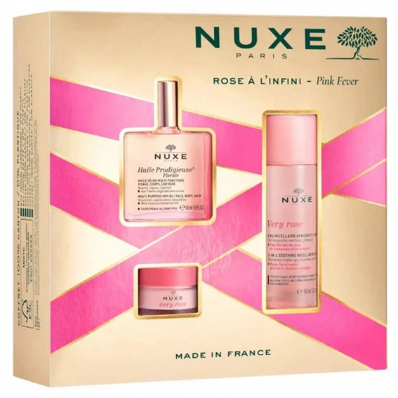 Nuxe darilni set Pink Fever, 50 ml + 100 ml + 15 g