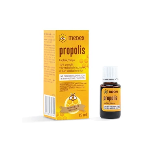 Propolis kapljice na brezalkoholni osnovi Medex, 15 m