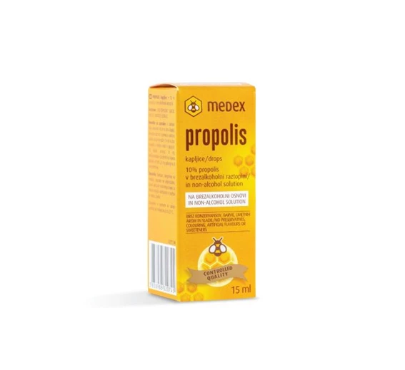 Propolis kapljice na brezalkoholni osnovi Medex, 15 m