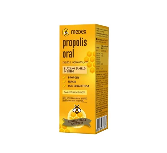 Propolis oral na alkoholni osnovi, pršilo z aplikatorjem Medex, 30 ml