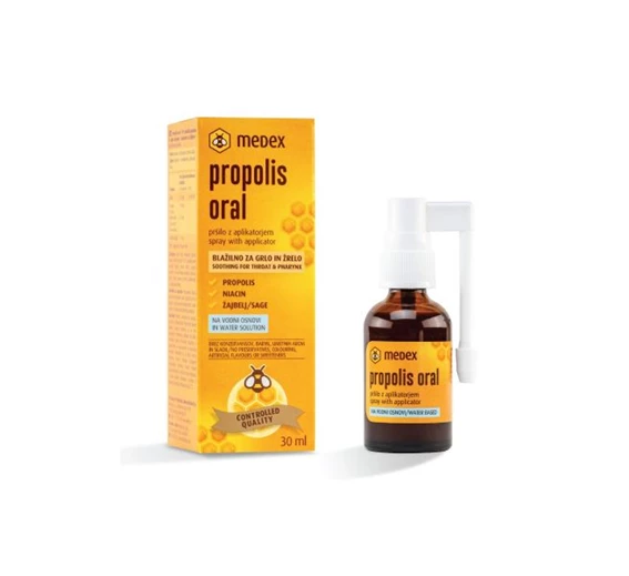  Propolis oral na vodni osnovi, pršilo z aplikatorjem Medex, 30 ml