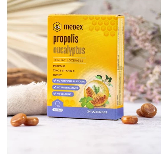 Propolis Eucalyptus medene pastile za grlo Medex , 24 pastil