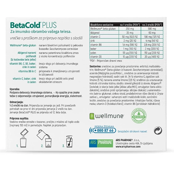 BetaCold PLUS prašek za pripravo napitka, 10 vrečk