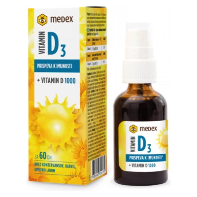  Vitamin D 1000 pršilo Medex, 30 ml