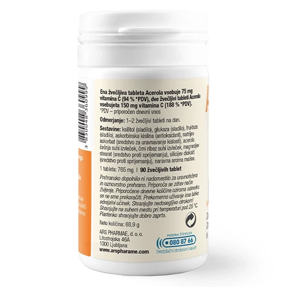 Acerola Vitamin C, 90 žvečljivih tablet