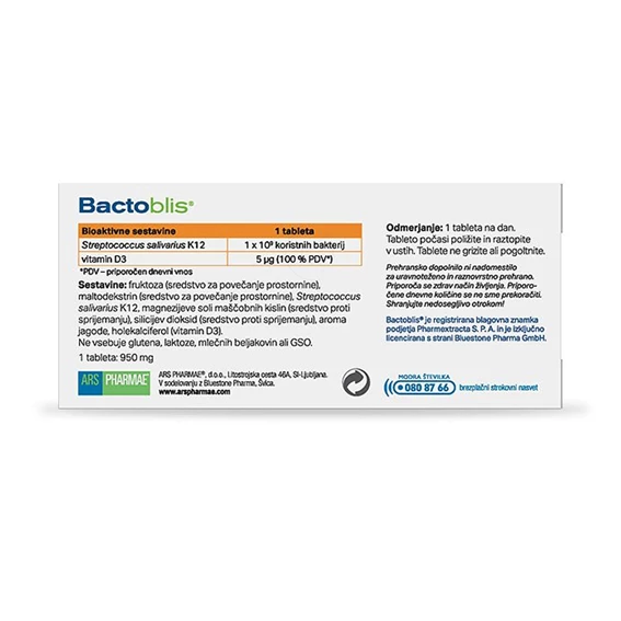 Bactoblis tablete za lizanje, 30 tablet