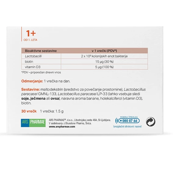 LactoDerma prašek v vrečkah, 30 vrečk po 1,5 g praška