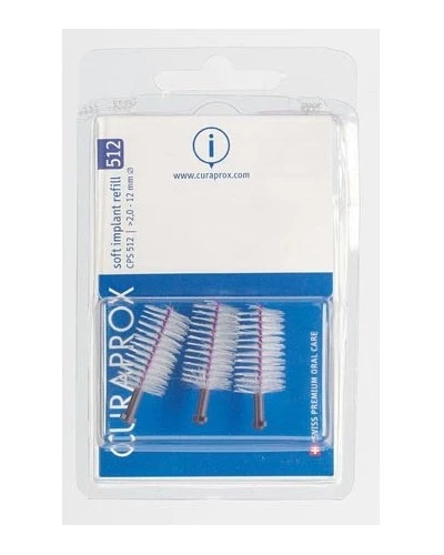 Curaprox CPS soft implant 512, 3 medzobne ščetke
