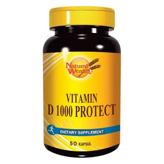 Natural Wealth Vitamin D 1000 IE Protect, 50 mehkih kapsul
