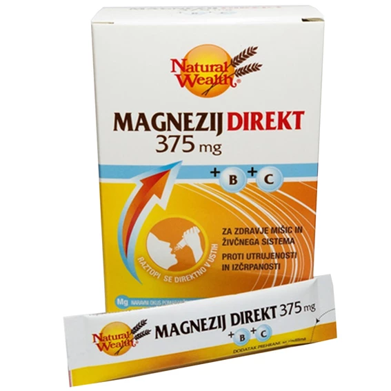Natural Wealth Magnezij Direkt 375 mg + B + C, 20 vrečic