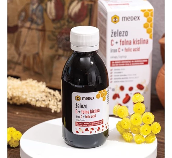Železo C + folna kislina sirup Medex, 150 ml