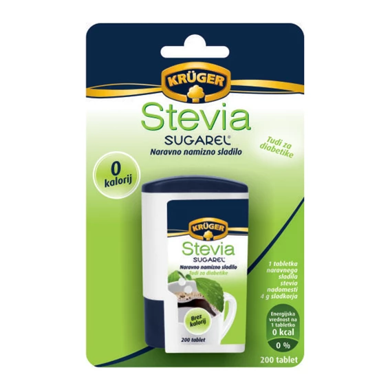 Krüger Stevia Sugarel namizno sladilo v tabletkah, 200 tabletk