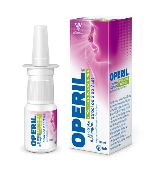 Operil 0,25 mg/ml pršilo za nos, raztopina, plastenka z 10 ml raztopine