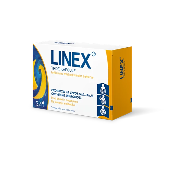 Linex trde kapsule, škatla z 32 kapsulami