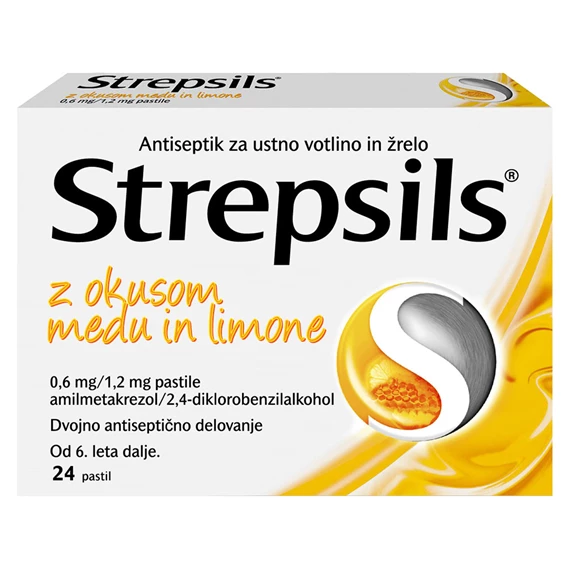 Strepsils z okusom medu in limone, 24 pastil