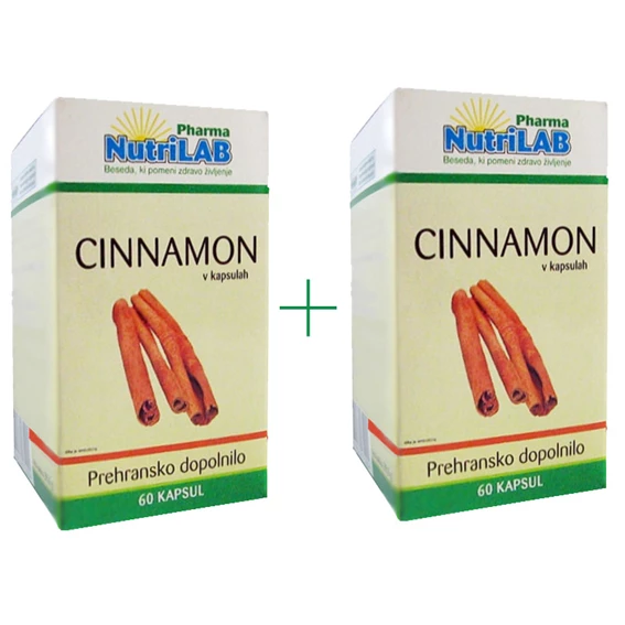 Nutrilab Cinnamon,  60 kapsul (AKCIJA 1 + 1 GRATIS)