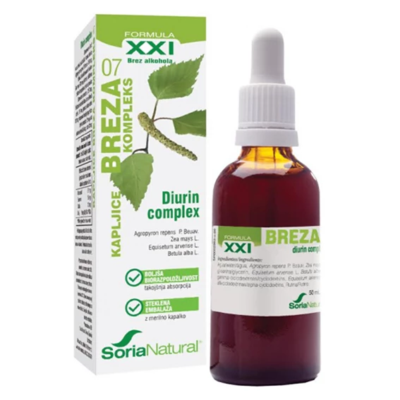 Soria Natural Breza kompleks XXI brezalkoholne kapljice, 50 ml
