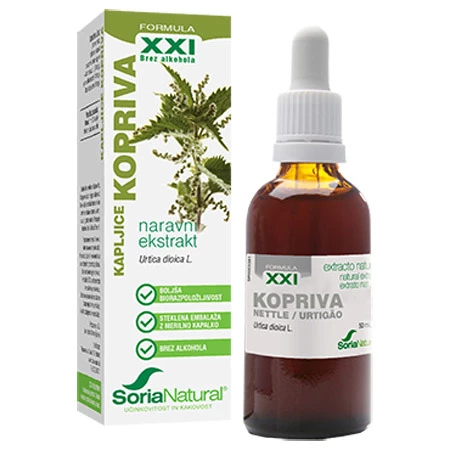 Soria Natural Kopriva brezalkoholne kapljice XXI, 50 ml