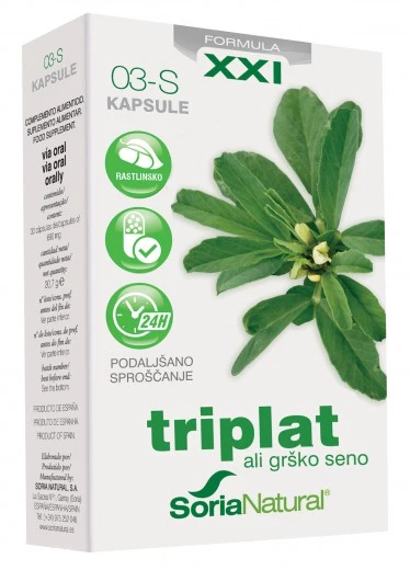 Soria Natural Triplat ali Grško Seno XXI, 30 kapsul