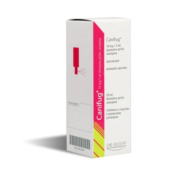 Canifug 10 mg/1 ml dermalno pršilo, raztopina, 30 ml