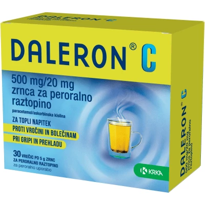 Daleron C 500 mg/20 mg zrnca za peroralno raztopino, 30 vrečk