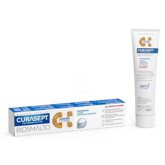 Curasept Biosmalto CAE Junior, zobna pasta za otroke, stare od 7 do 12 let - sadni okus, 75 ml
