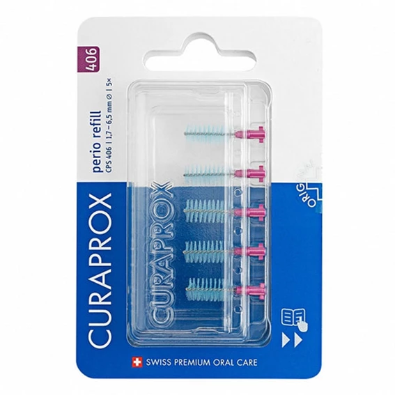 Curaprox CPS 406 Perio, medzobna ščetka - refill, 5 medzobnih ščetk