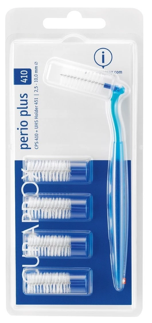 Curaprox CPS 410 Perio, medzobna ščetka (5 medzobnih ščetk + plastično držalo UHS 451)