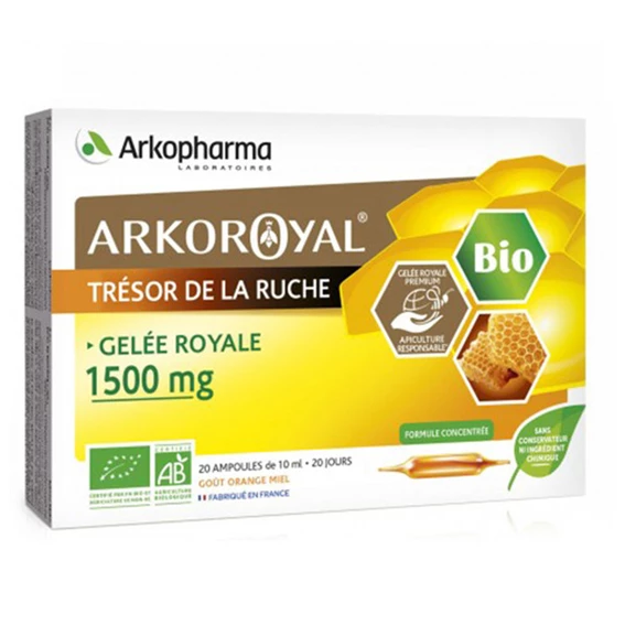 Arkoroyal  Gelée Royale BIO1500 mg, 20 steklenih ampul po 10 ml