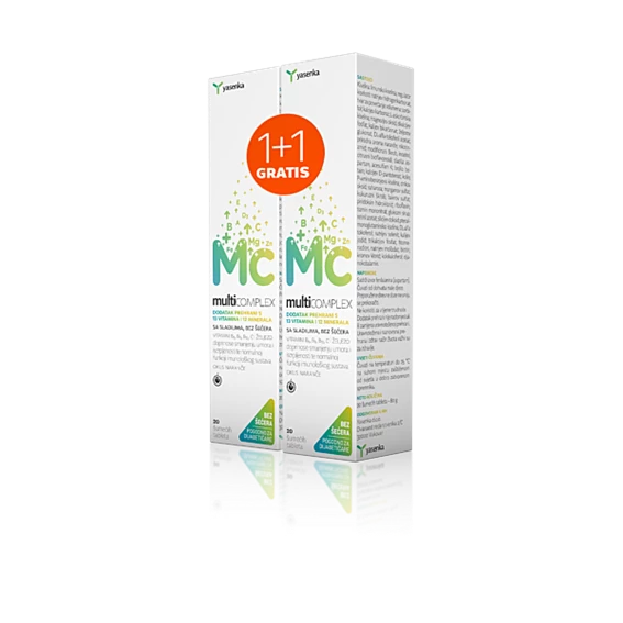 Yasenka MultiCOMPLEX šumeče tablete; 20 šumečih tablet (1 + 1 gratis)
