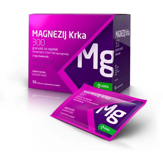 Magnezij Krka 300 granulat za napitek, 50 vrečk