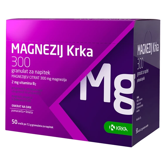 Magnezij Krka 300 granulat za napitek, 50 vrečk