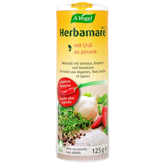 Herbamare Spicy, zeliščna morska sol, 125 g
