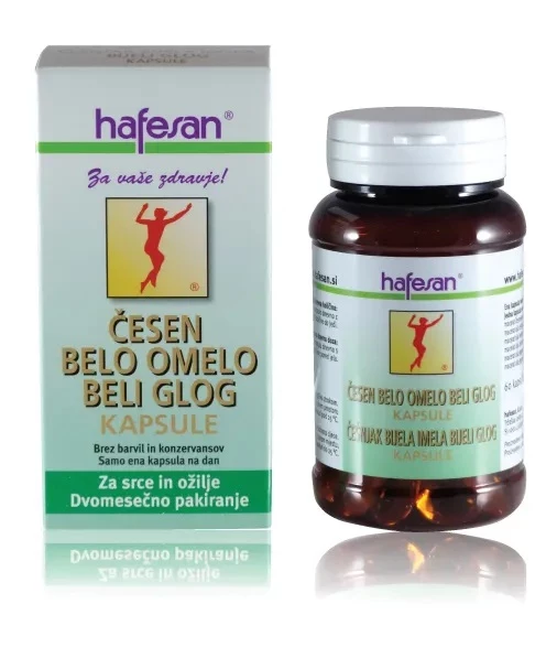 Hafesan Česen + Belo omelo + Beli glog kapsule, 60 kapsul