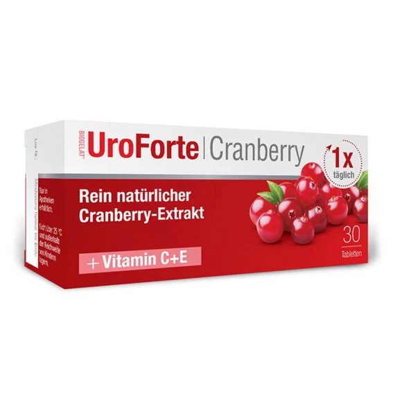 UroForte Biogelat Cranberry tablete, 30 filmsko obloženih tablet