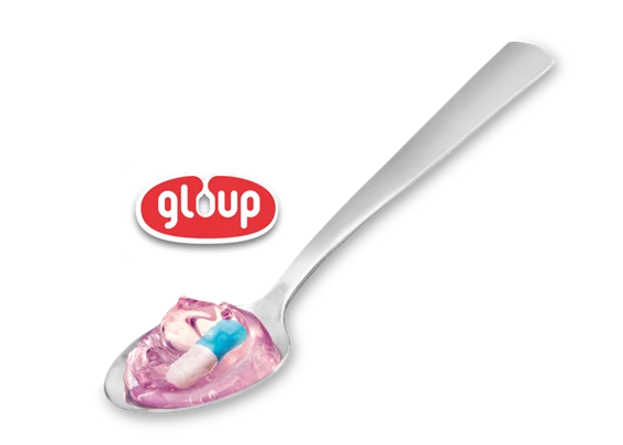 Gloup gel za lažje požiranje zdravil - jagoda/banana, 150 ml