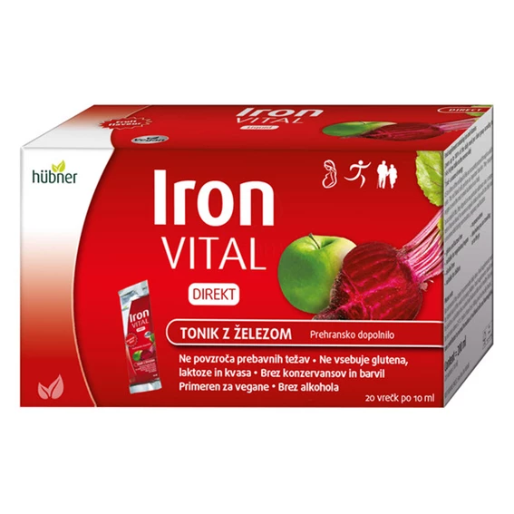 Iron Vital Direkt, napitek v vrečkah, 20 x 10 ml