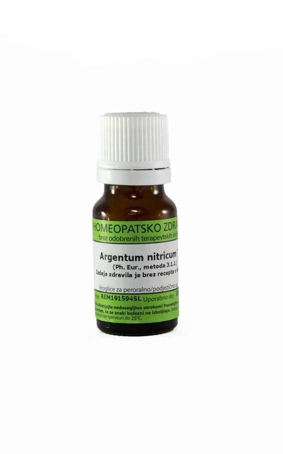 Argentum nitricum C30 homeopatske kroglice, 10 g