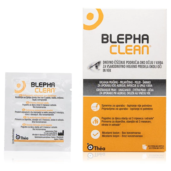Blephaclean, sterilne krpice za čiščenje vek 20 blazinic