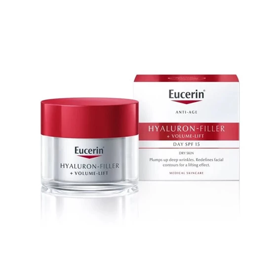 Eucerin Hyaluron-Filler+Volume-Lift dnevna krema za suho kožo, 50 ml